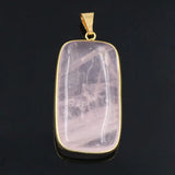 Light Yellow Geometric Rose Quartz Pendant Jewelry