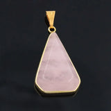 Light Yellow Geometric Rose Quartz Pendant Jewelry