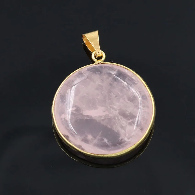 Light Yellow Geometric Rose Quartz Pendant Jewelry