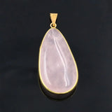 Light Yellow Geometric Rose Quartz Pendant Jewelry