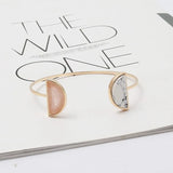 Light Yellow Quartz Stone Open Bangle Jewelry