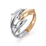 FYSL Light Yellow Metal Lovely Dolphin Bangle