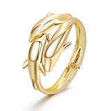 FYSL Light Yellow Metal Lovely Dolphin Bangle