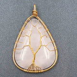 Water Drop Crystal Stone Pendant Wire Wrap Anniversary Gift Jewelry