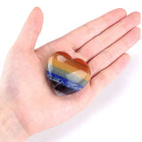 Romantic Style Love Heart Rainbow Stone Pendant for Healing Chakra Jewelry