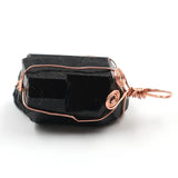Irregular Tourmaline Stone Pendant With Rose Wire Wrap