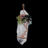 Rose Crystal Dyed Pendant with Small Stone Jewelry