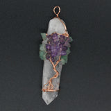 Rose Crystal Dyed Pendant with Small Stone Jewelry