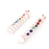 Rose Wire Wrap Gypsum Pendant with Stone Healing Chakra Jewelry