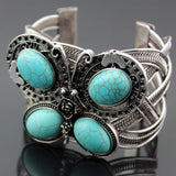 Butterfly Shape Green Turquoise Open Bangle