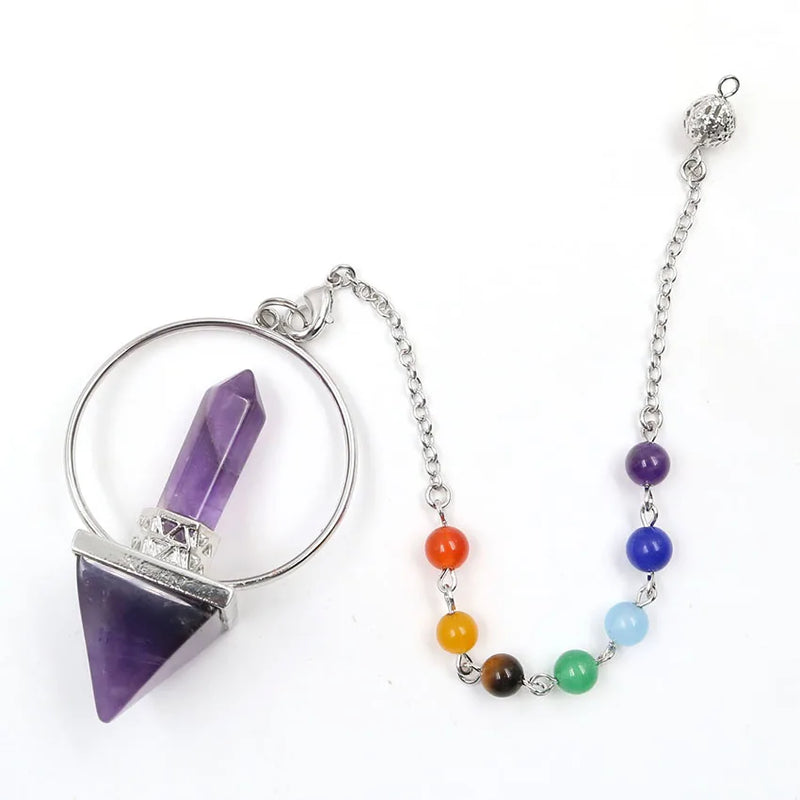 Clear Quartz Pyramid Pendulum for Dowsing Pendant