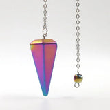 Colorful Iron Stone Pyramid Pendant Chain for Gift