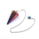 Colorful Iron Stone Pyramid Pendant Chain for Gift