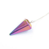 Colorful Iron Stone Pyramid Pendant Chain for Gift