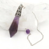 Clear Quartz Pendulum for Scrying Pendant Necklace Labradorite Stone Jewelry