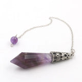Clear Quartz Pendulum for Scrying Pendant Necklace Labradorite Stone Jewelry