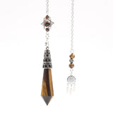 Hexagon Prism Tiger Eye Stone Pendulum Dowsing Jewelry