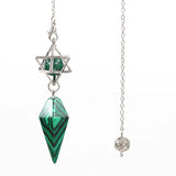 Hexagon Pyramid Quartz Stone Pendant Chain with Meikaba Symbol