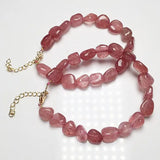 Strawberry Crystal Link Chain Bracelet for Women Charm Jewelry