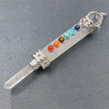Silver Plated Layer Geometric Shape Quartz Stone Pendant