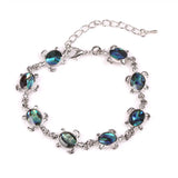 Silver Plated Tortoise Abalone Shell Bracelet Chain