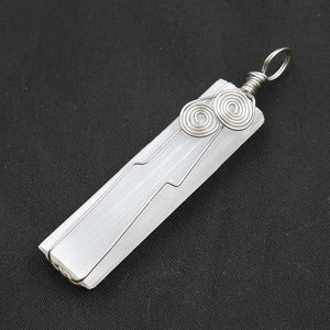 Silver Plated Wire Wrap Gypsum Pendant for Party Gift