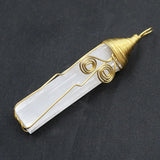 Silver Plated Wire Wrap Gypsum Pendant for Party Gift