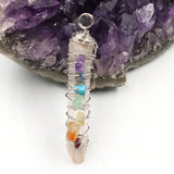 Wire Wrap Rock Crystal Pendant with Small Stone Healing Chakra Jewelry