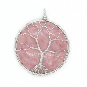 Wire Wrap Tree of Life Amethysts Stone Pendant Opalite Opal Jewelry