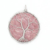 Wire Wrap Tree of Life Amethysts Stone Pendant Opalite Opal Jewelry