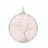 Wire Wrap Tree of Life Amethysts Stone Pendant Opalite Opal Jewelry