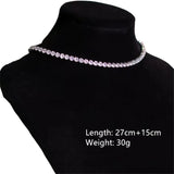 Zircon Crystal Choker Necklace Square Copper Alloy Chain Statement Jewelry