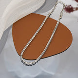 Zircon Crystal Choker Necklace Square Copper Alloy Chain Statement Jewelry