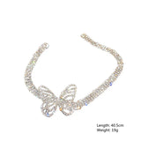 Butterfly Crystal Choker Necklaces Shine Short Rhinestone