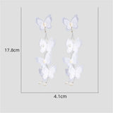 Elegant Lace Butterfly Rhinestone Earrings with Pearls