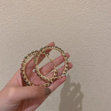 Colorful Crystal Hoop Earrings for Women Geometric Statement Jewelry