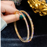 Crystal Hoop Earrings Rhinestone Statement Jewelry