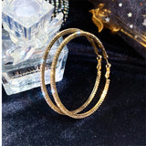 Crystal Hoop Earrings Rhinestone Statement Jewelry