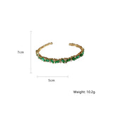 Geometric Green Zircon Bracelet & Bangles Crystal Cuff Bracelets