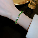 Geometric Green Zircon Bracelet & Bangles Crystal Cuff Bracelets