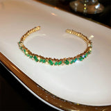 Geometric Green Zircon Bracelet & Bangles Crystal Cuff Bracelets