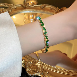 Geometric Green Zircon Bracelet & Bangles Crystal Cuff Bracelets