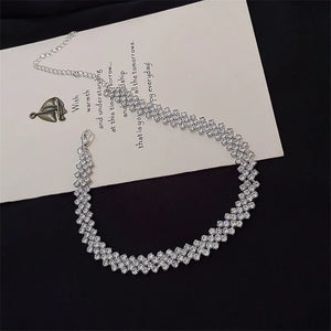 Geometric Crystal Rhinestone Choker Necklace for Women