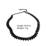 Geometric Crystal Rhinestone Choker Necklace for Women