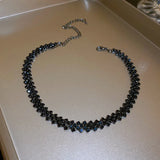 Geometric Crystal Rhinestone Choker Necklace for Women