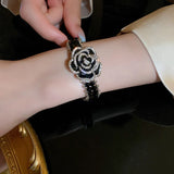 Camellia Flower Bracelet Crystal Chain Bracelets Weddings Party Jewelry