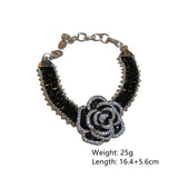 Camellia Flower Bracelet Crystal Chain Bracelets Weddings Party Jewelry