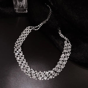 Rhinestone Choker Necklaces Crystal Statement Jewelry Party
