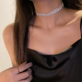 Rhinestone Choker Necklaces Crystal Statement Jewelry Party