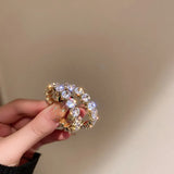 Green Zircon Crystal Hoop Earrings for Women Party